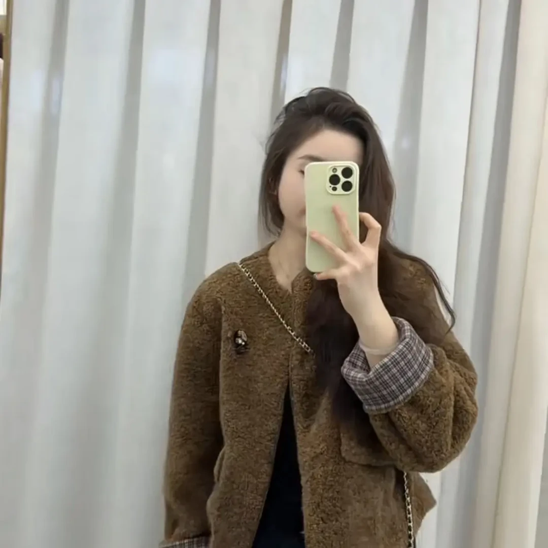 直下摆休闲风女长袖极简风短外套短款上衣秋冬