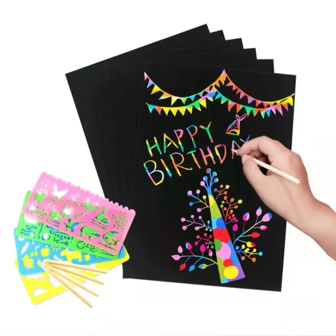 A4作画刮画纸儿童手工作画刮画纸手工绘画可涂可画可裁剪刮刮画