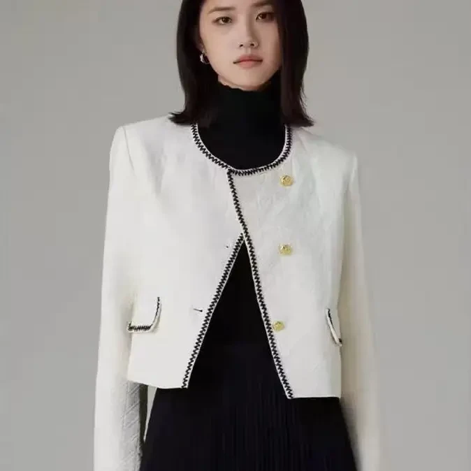 秋季韩系少女感百搭小香风短款外套