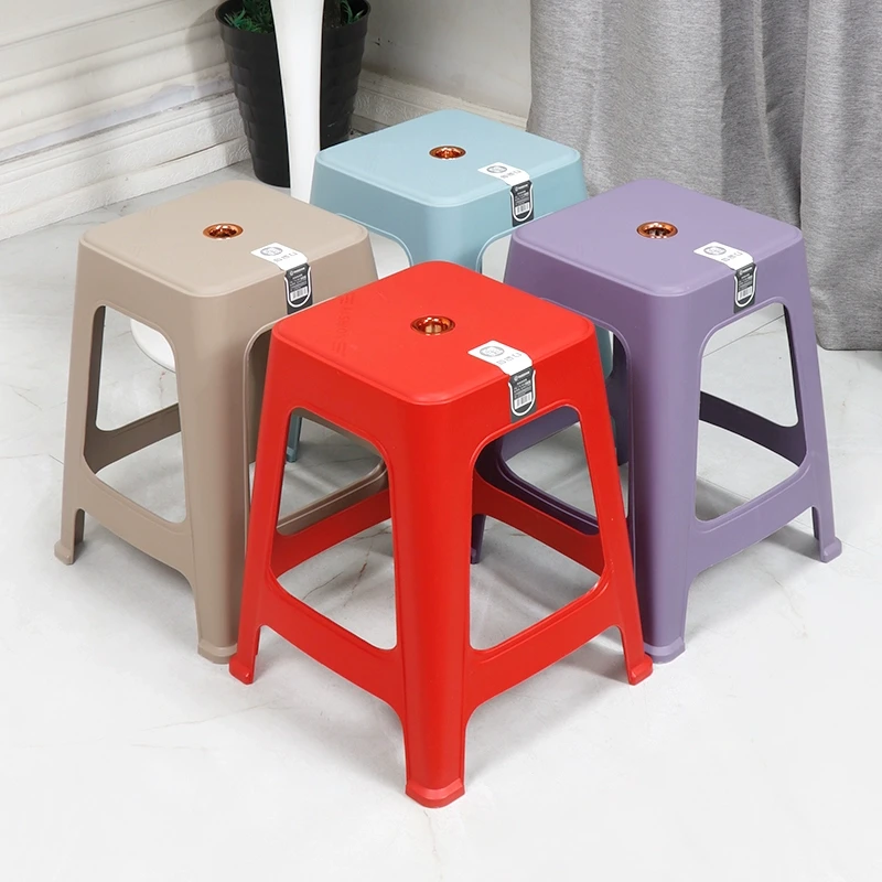 加厚塑料凳子餐桌椅子创意家用客厅大人高凳子防滑熟胶可叠放板凳