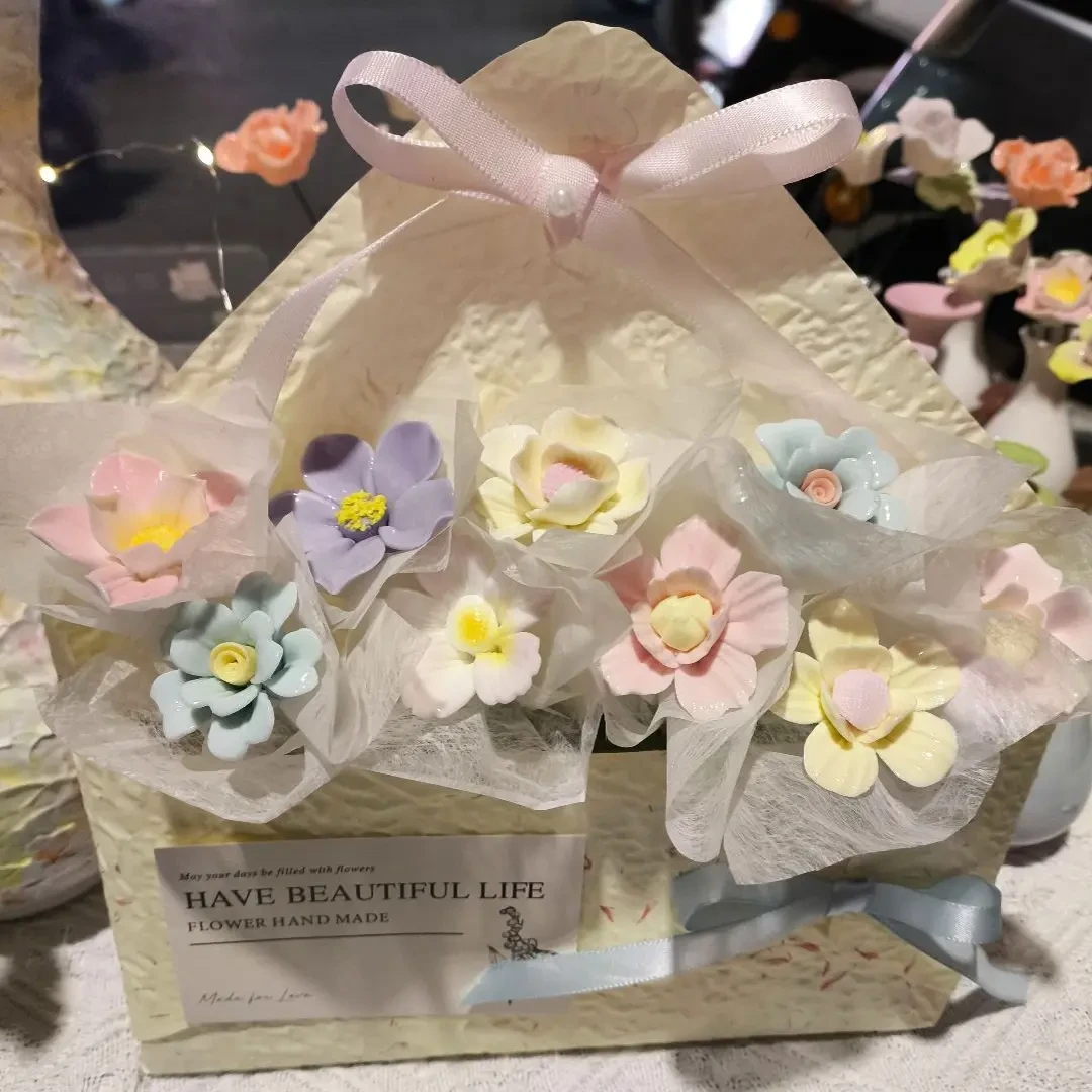小众高级感陶瓷信封花束成品生日礼物