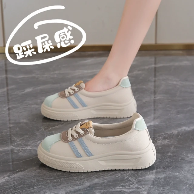 踩屎感女鞋2025新款春季浅口轻便运动鞋一脚蹬踩屎感软底小众板鞋