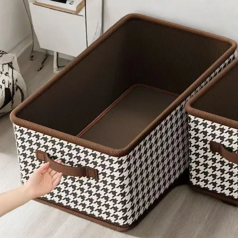 【新人福利】大容量收纳储物筐分层棉麻家用整理盒裤子放收纳箱折叠