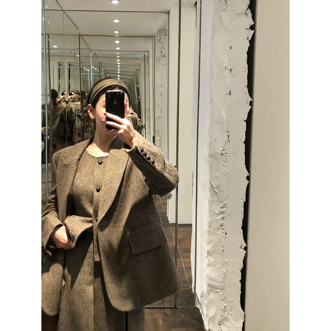 WXLSTUDIO 01/08 轮迹老钱  全羊毛鱼骨纹绅装西装三件套