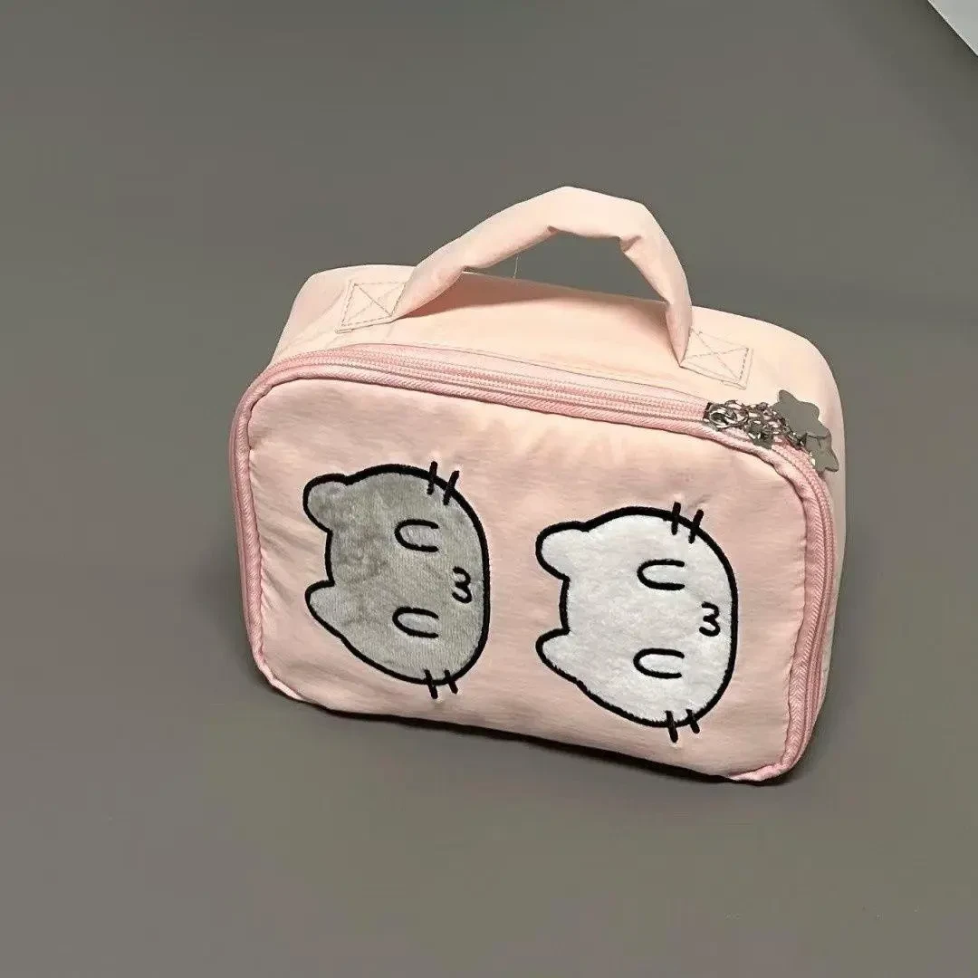 2025新款开心猫猫粉色手帐包化妆收纳包旅行外出收纳手提包xx