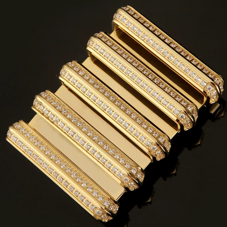 2023新款史蒂芬豹头鹰头算盘扣钢扣镶钻精品皮带扣高端商务单扣不