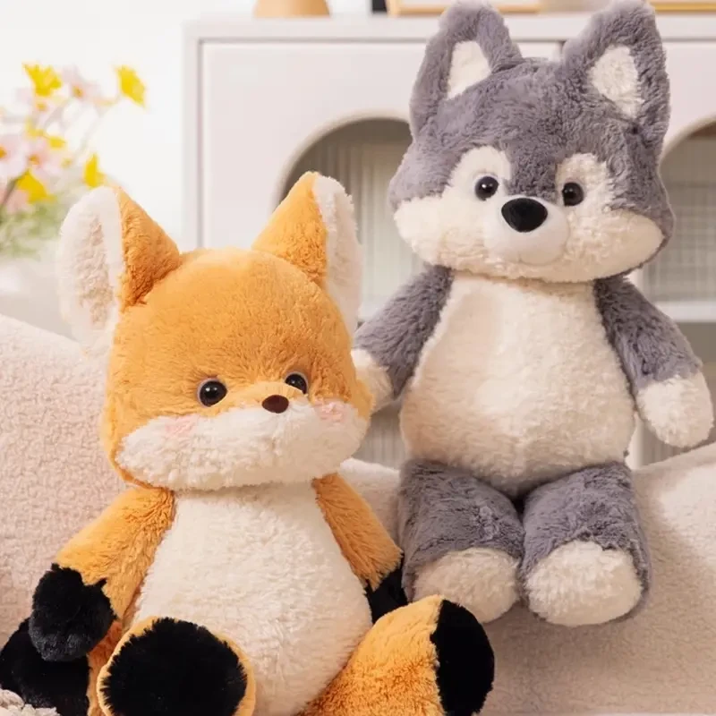 森林跑跑小狐狸玩偶可爱会跑步的大灰狼毛绒公仔可爱抱心毛绒公仔