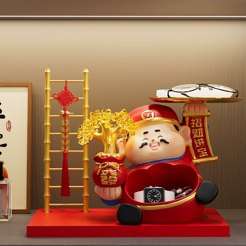 德国WTL财神爷进门入户玄关钥匙收纳摆件客厅装饰品托盘搬家乔迁