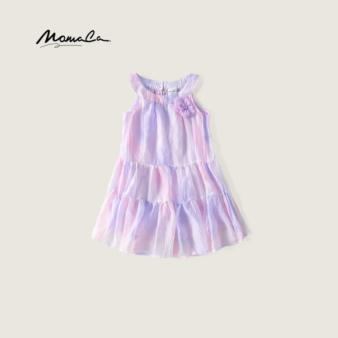 MOMOCO/玛米玛卡童装女童女宝公主裙扎染韩版连衣裙77630470012