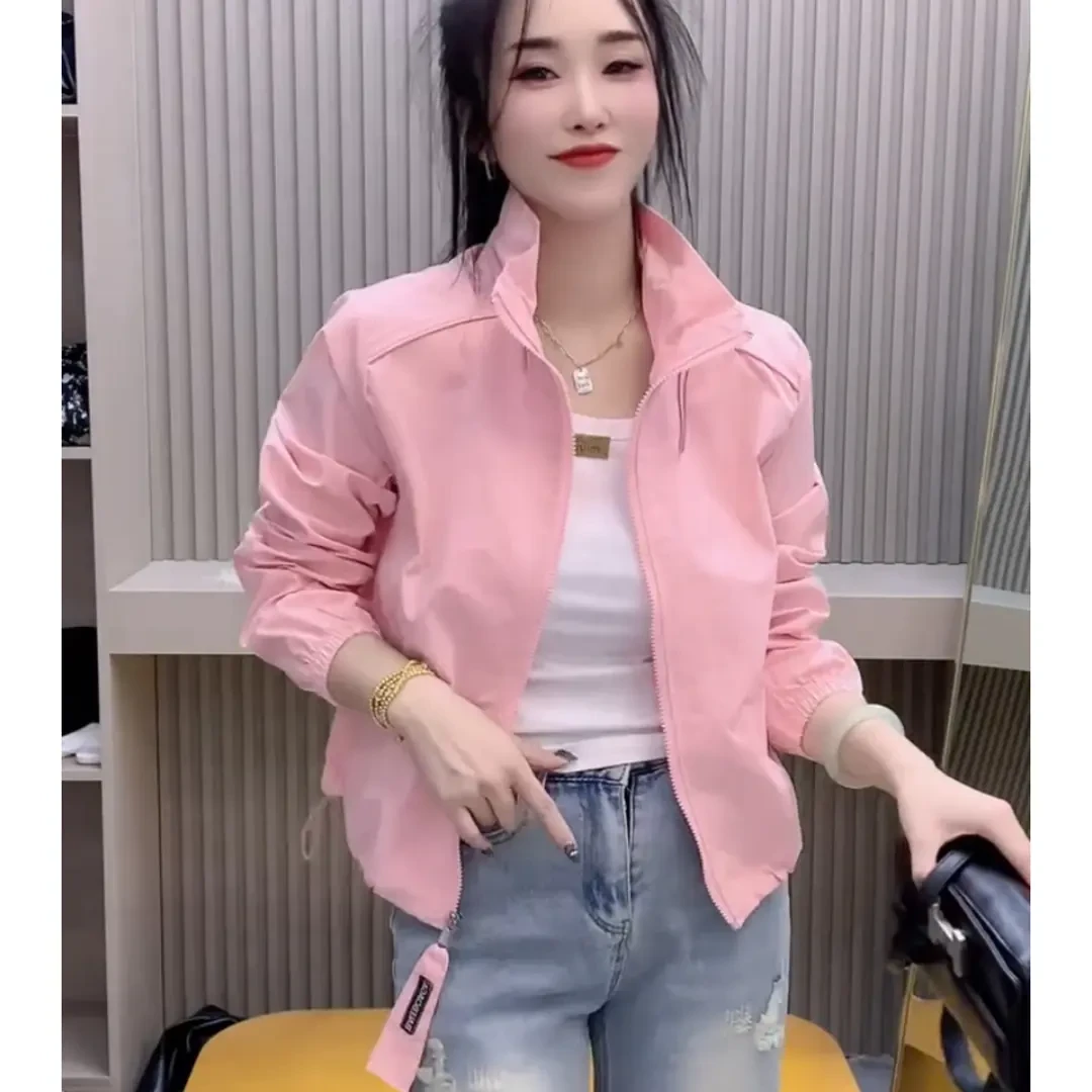 2025春季百搭拉链女防风立领短外套运动风夹克女装显瘦洋气上衣潮