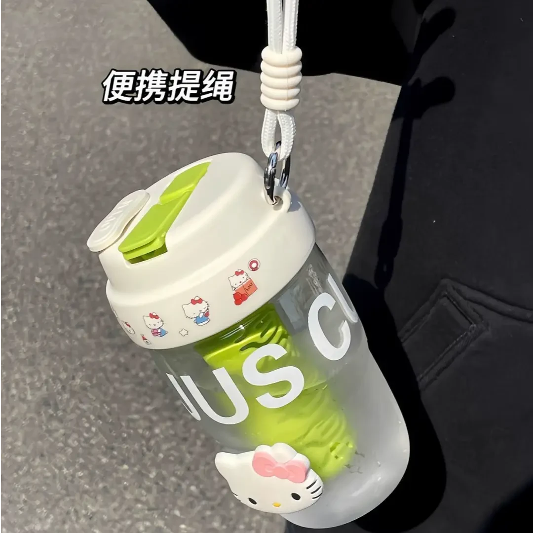 水杯子爆款2025最新款hellokitty水杯高颜值水杯泡茶杯双饮吸管杯