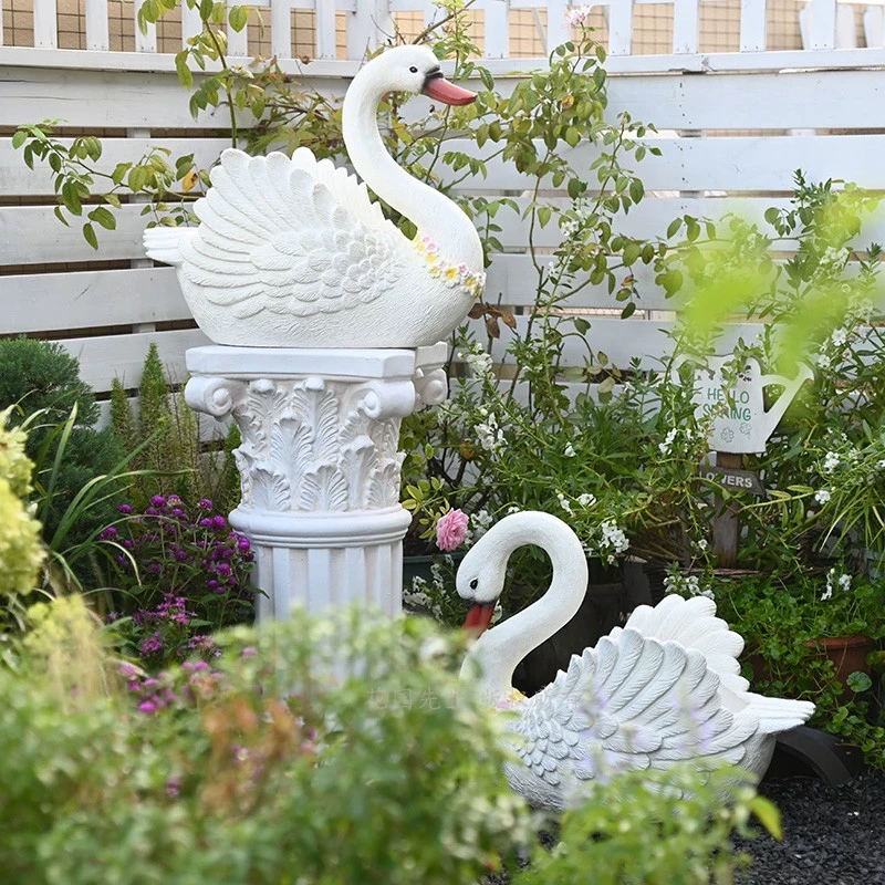 创意天鹅花盆大号动物摆件庭院花园摆件绿植多肉户外装饰布置民宿