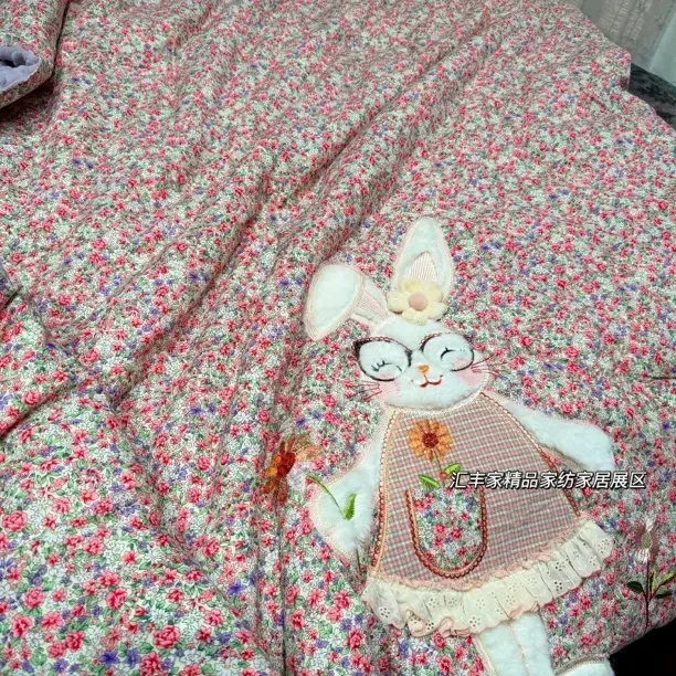100%棉兔宝宝豆豆绒春秋被被子儿童被一条装