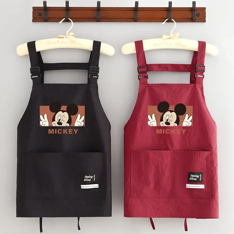 简约防泼水围裙卡通厨房家用防污做饭成人围腰餐饮防油工作服定制