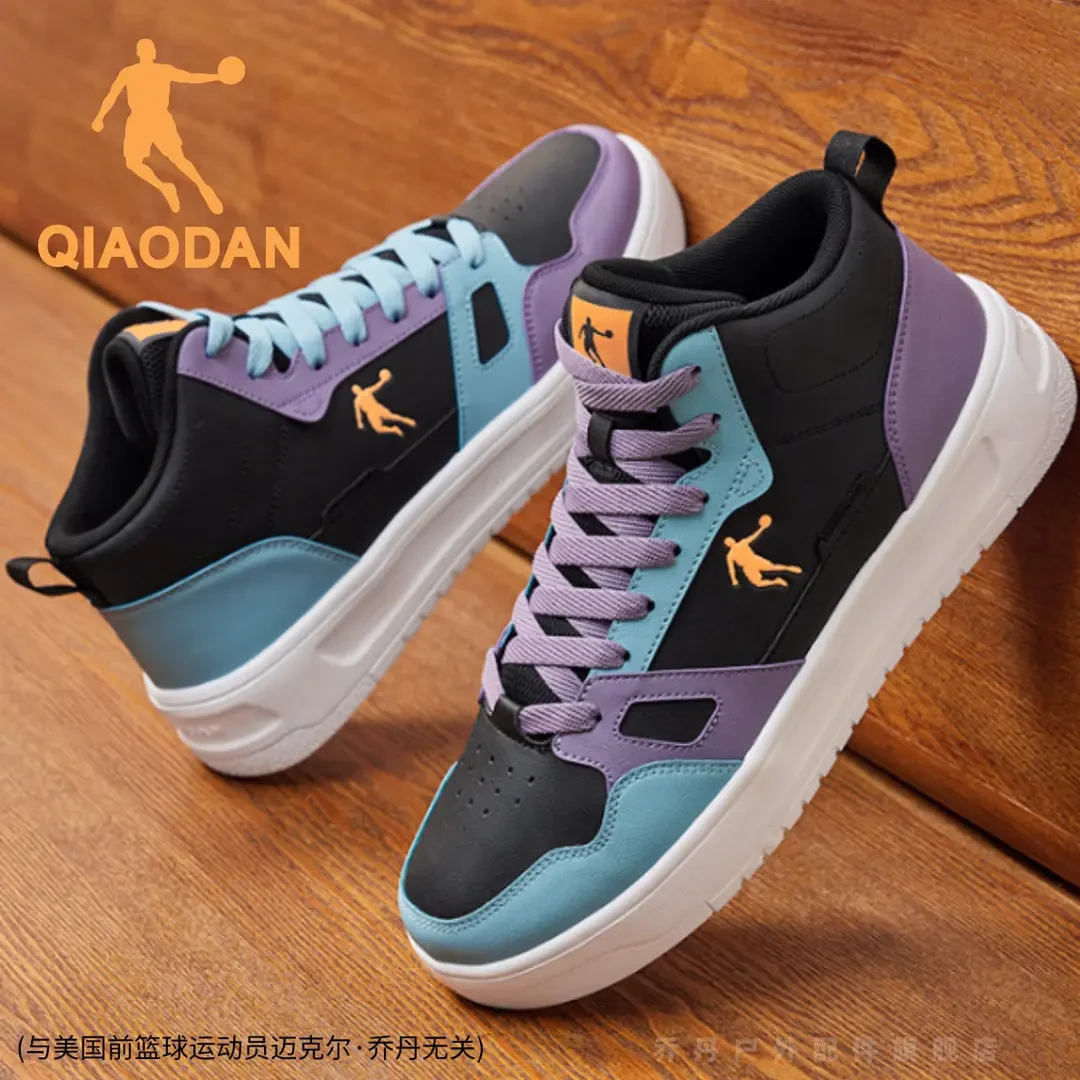 小白龙|乔丹高帮板鞋2025年冬季革面加绒防水情侣百搭小白鞋增高