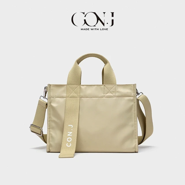 CON.J文艺小清新斜挎帆布包洋气单肩手提斜跨小方包
