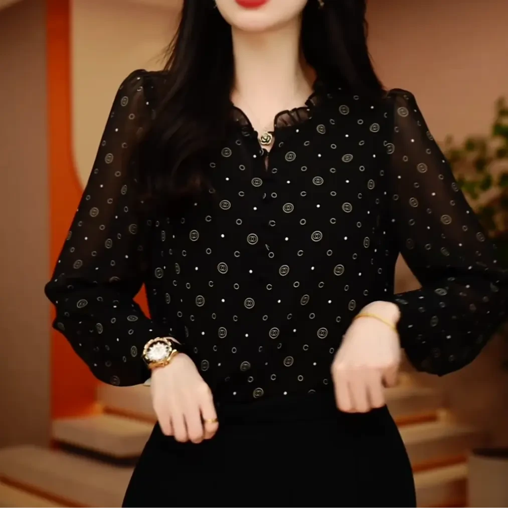 【春夏】高级洋气小衫时尚显瘦宽松气质圆领印花减龄上衣T恤百搭