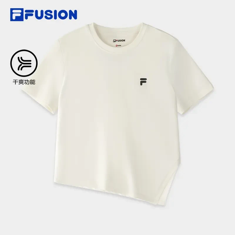 FILA斐乐正品女款不规则休闲百搭潮流户外运动休闲短袖舒服穿搭