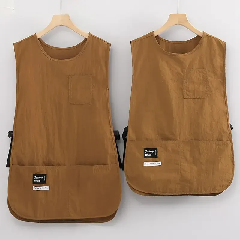 适合年轻人的帅气简约工装马甲围裙加长款上班可外穿使用防污mg