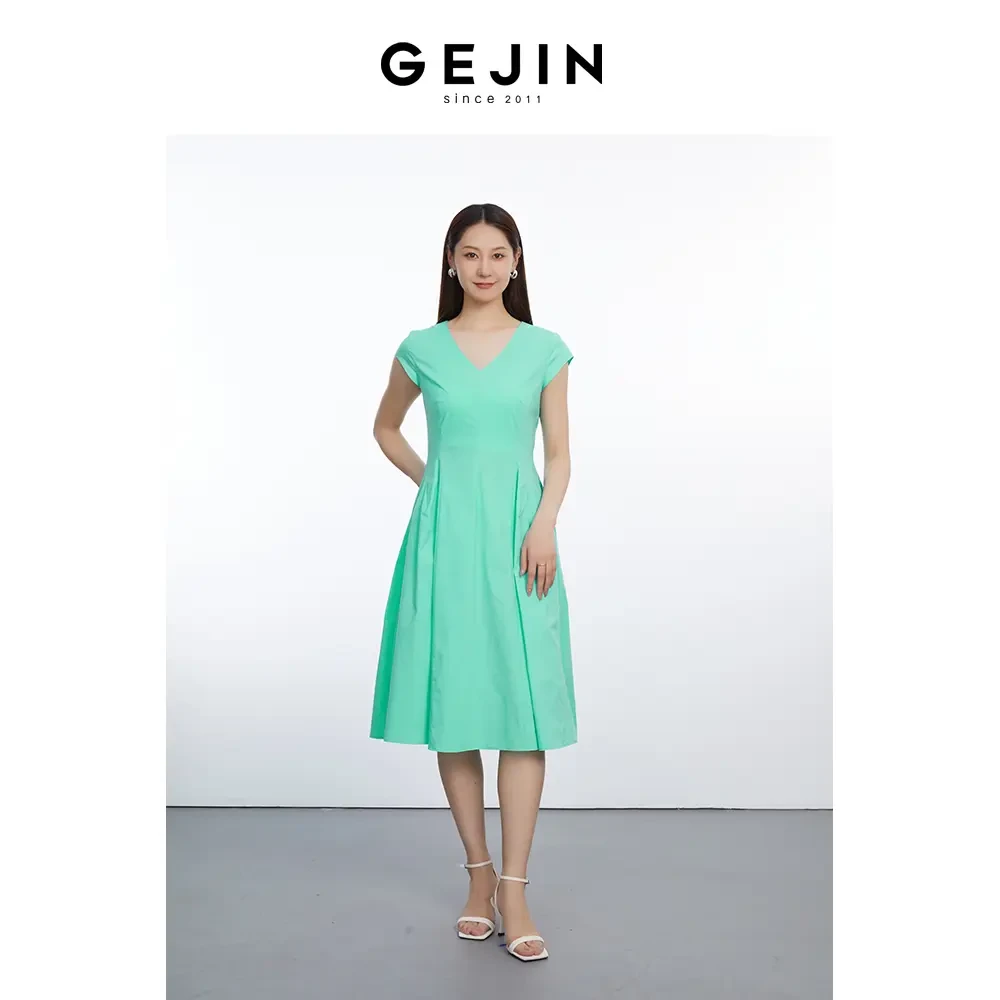 GEJIN/歌锦2025夏季新款时尚气质修身收腰显瘦连衣裙9232550274