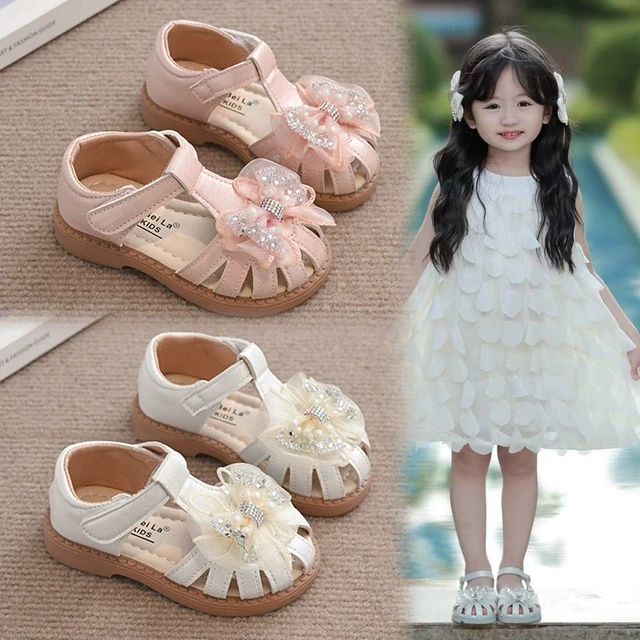 女童鞋子儿童公主包头凉鞋2025新款夏季夏款水晶鞋宝宝女孩沙滩鞋