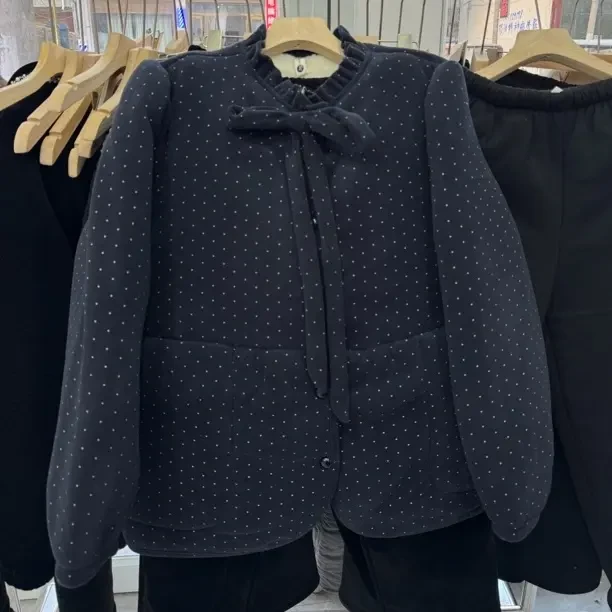 冬季三层加绒加厚韩版碎花蕾丝花边可外穿女士保暖家居服套装