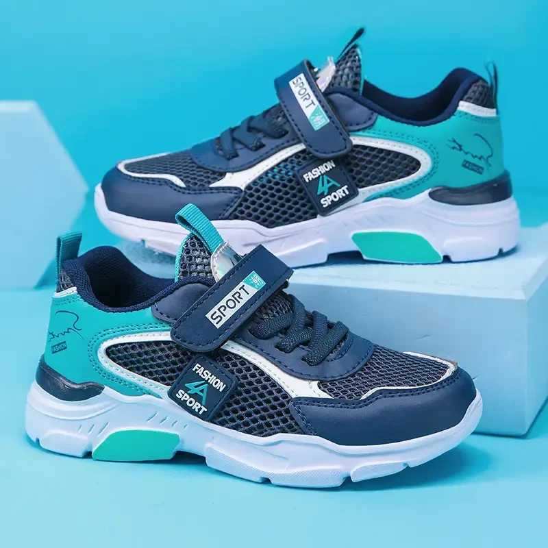 品牌品牌男童鞋子夏季新款镂空单网透气中大童防臭轻便跑步运动鞋
