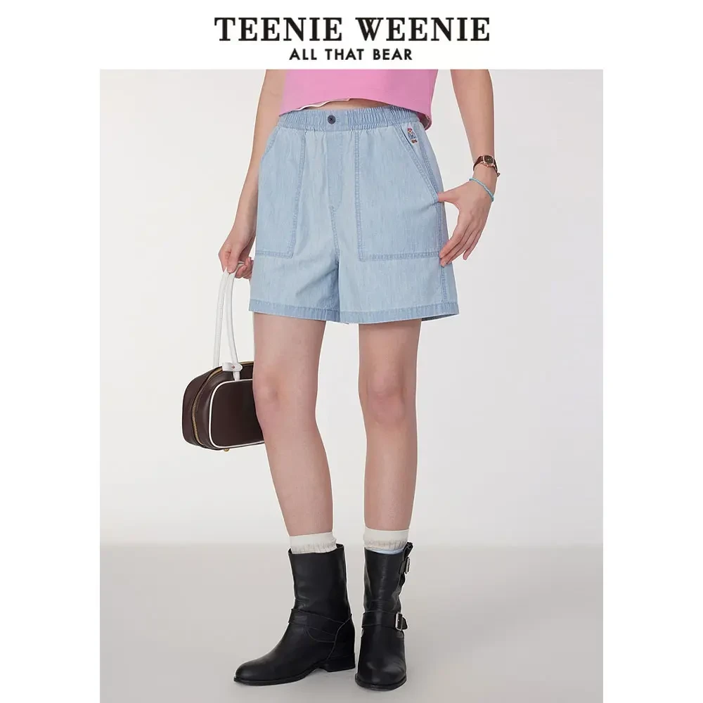 TeenieWeenie小熊25夏新款简约休闲学院活力牛仔短裤TTTF252503T