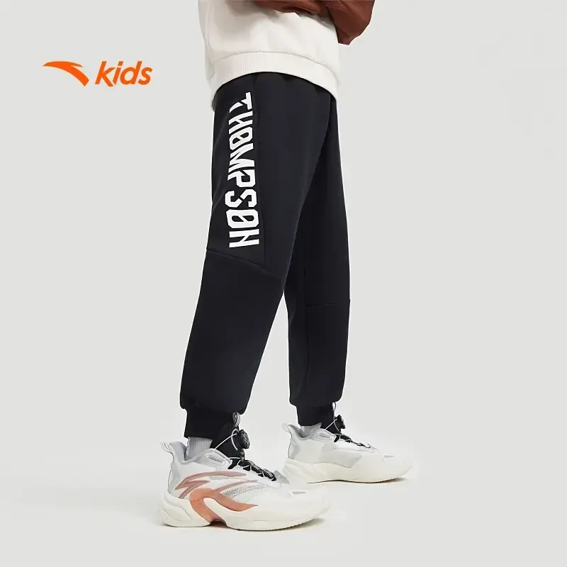 安踏儿童运动长裤休闲秋款中大童运动裤字母休闲宽松卫裤