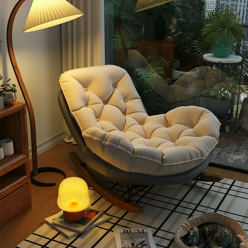 摇摇椅可躺可睡懒人沙发秋冬款单人休闲椅成人北欧风格阳台客厅用