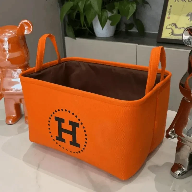 新款橙收纳20升大H卡通收纳筐玩具衣服儿童家用布艺桶内衣整理盒