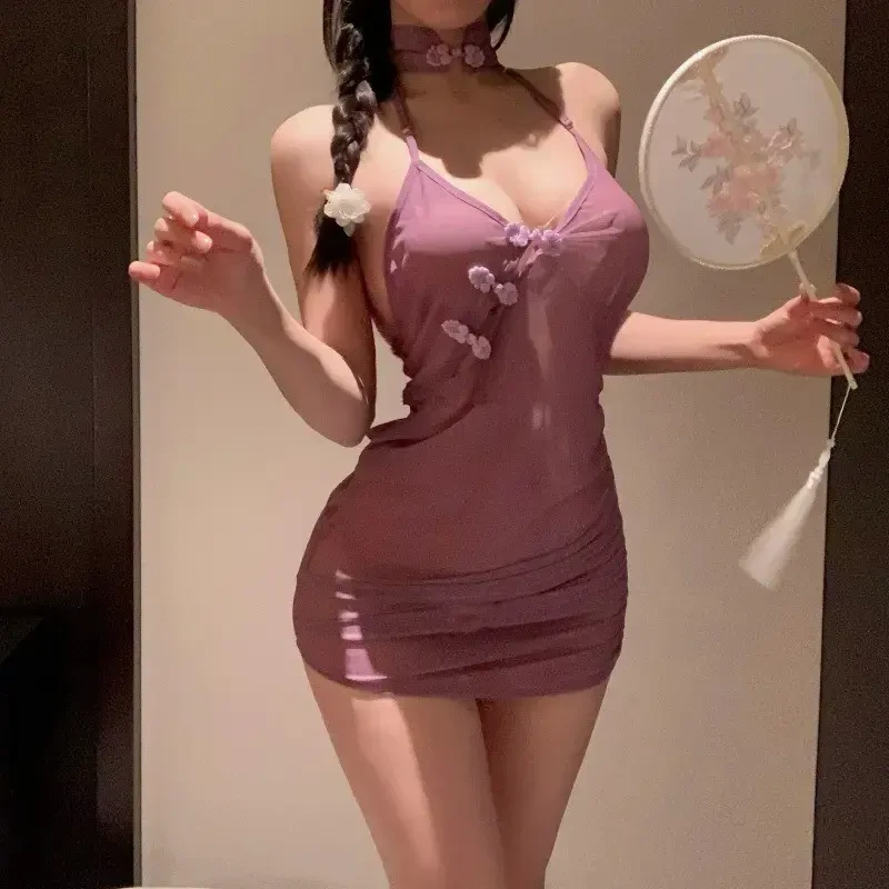 25新款女士内衣古风纯欲风性感旗袍包臀制服套装性感女睡衣睡裙