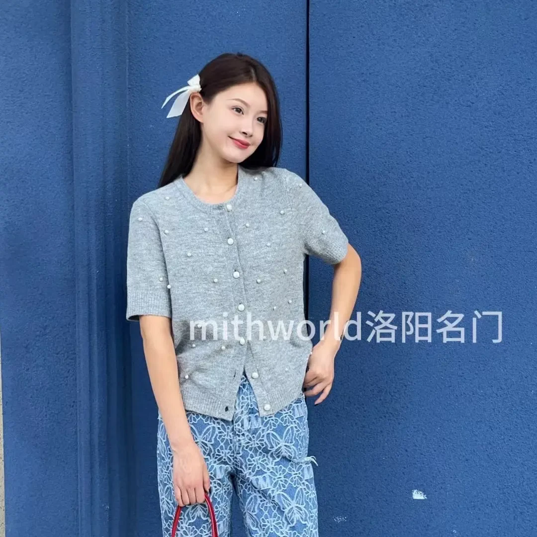 mithworld小香风针织开衫韩系百搭气质简约中袖马甲