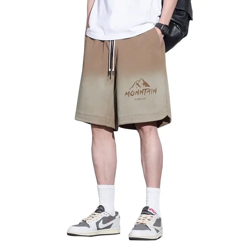 冰丝工装凉感短裤抗皱潮牌直筒运动短裤休闲五分裤子oversize男士