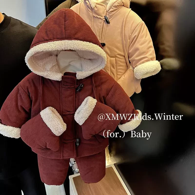 [零下15度]男女童冬装超厚一件过冬儿童家居服套装女宝年服两件套