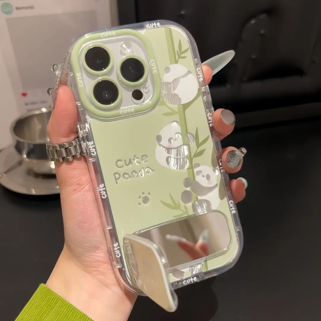 泡芙泡芙绿竹熊猫适用于苹果16/15/14华为/oppo/vivo小米手机壳