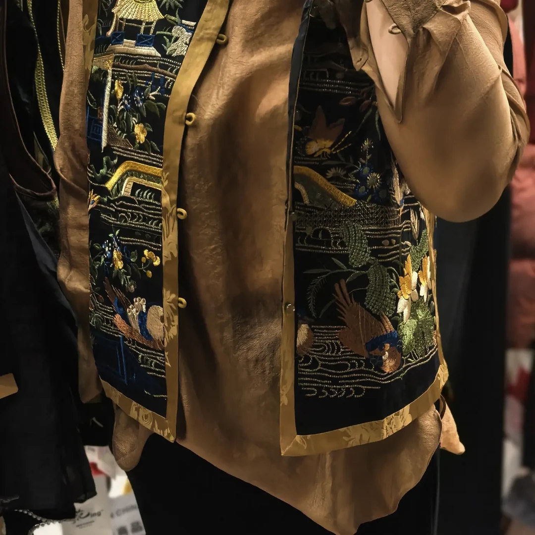 女款新中式重工刺绣百搭时尚拼接马甲