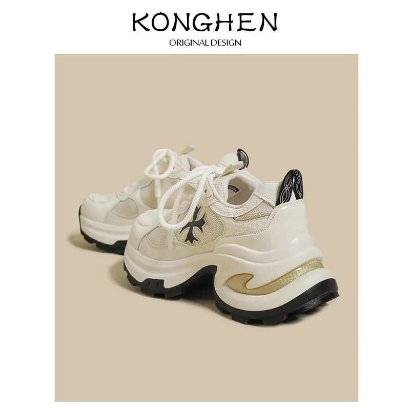 增高优质十字花厚底老爹鞋女2025春季新款爆鞋子女款爆款2025新款