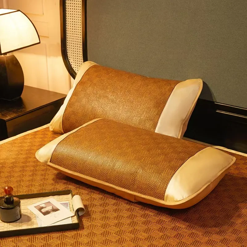 【冰丝枕套一对装】罗马格枕套成人枕套单人可拆洗家通用款骑行坐垫