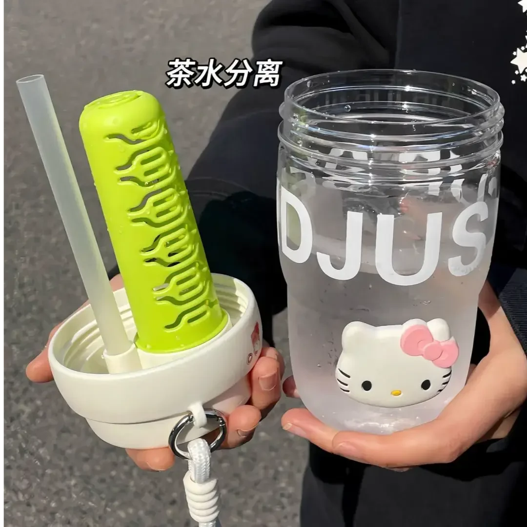 高颜值水杯2025新款泡茶杯双饮带吸管杯子学生可爱提手随行杯mg