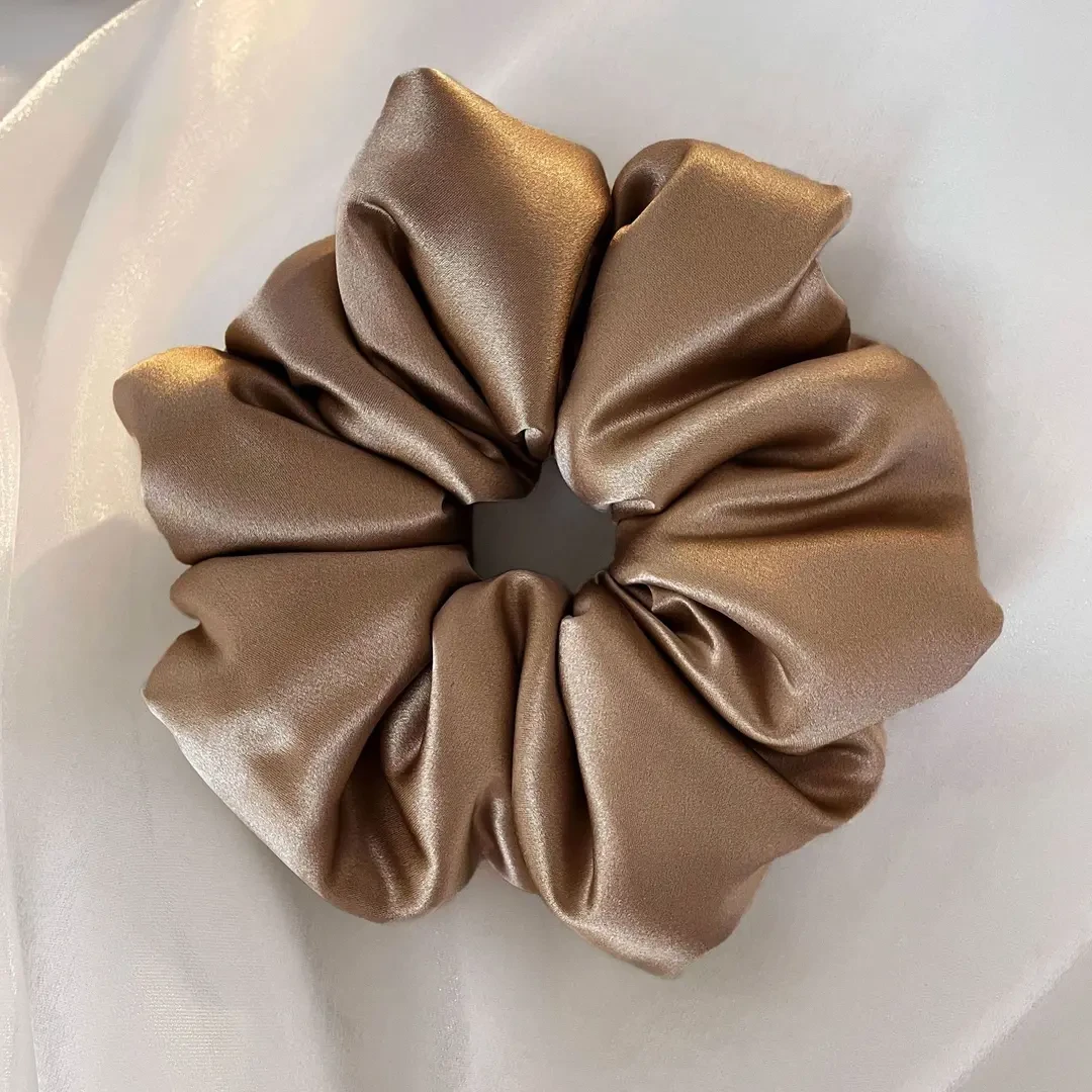 法式醋酸高级缎面超大发圈简约高级感百搭复古纯色时尚气质发圈