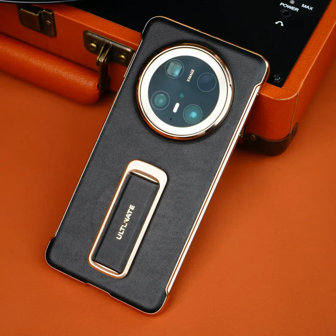 超薄无边框散热适用华为Mate70Pro 皮革手机壳mate60/70RS腕带支