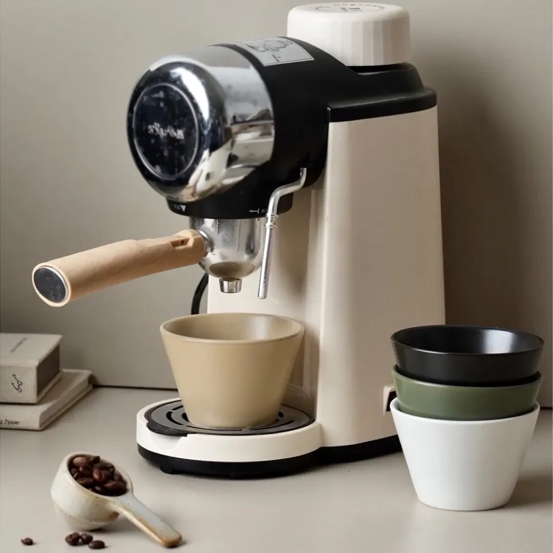 家用简约猪口杯大口拉花杯咖啡杯复古陶瓷杯拿铁杯商用美式意式