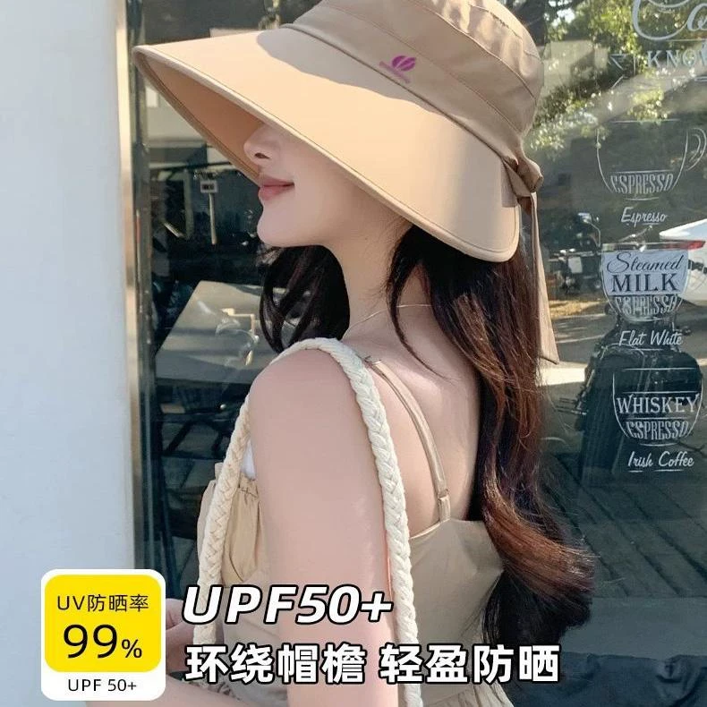 夏季新款防晒遮阳帽韩系百搭休闲大檐显脸小渔夫帽出游度假太阳帽