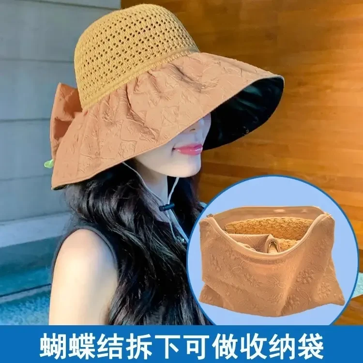 【收纳袋就是蝴蝶结】可收纳蝴蝶结防晒帽遮阳防紫外线户外百搭户外