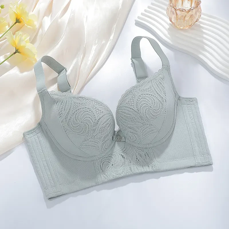 调整型蕾丝女士内衣小胸加厚聚拢收副乳防下垂2025新款爆款文胸罩