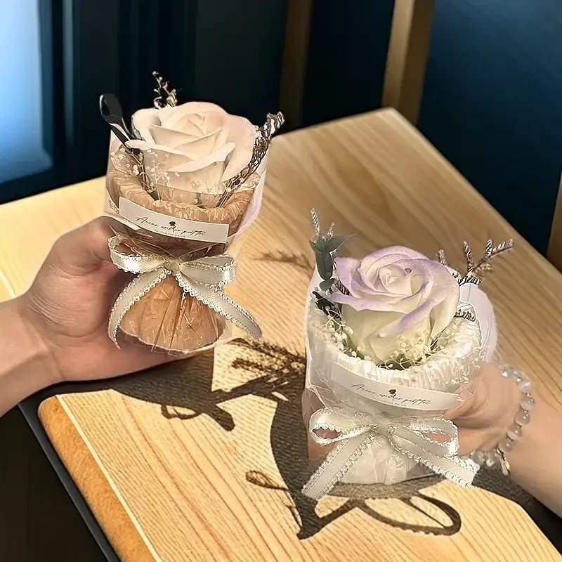 【迷你小花束】玫瑰向日葵永生花仿真花伴手礼生日装饰惊喜口袋礼物