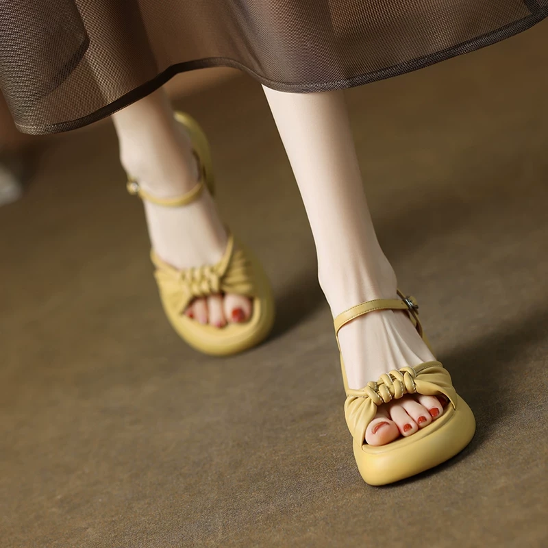 2024新款松糕厚底舒适软底罗马休闲小个子增高跟凉鞋女夏季