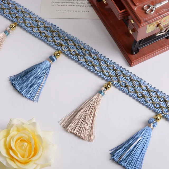 欧式窗帘珠子花边配件流苏吊穗抱枕帘头沙发窗幔双色铜珠吊坠穗子