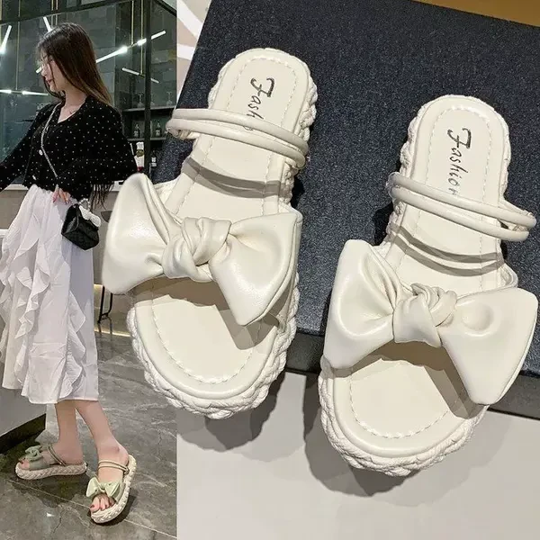 凉鞋女2025新款夏季仙女风平底两穿凉拖外穿软底配裙子半拖鞋
